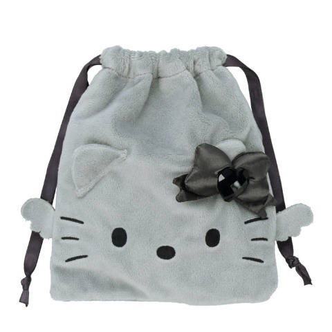 フェイス巾着グレー（ハローキティー）
