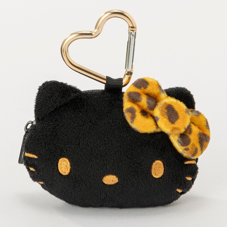 マスコットポーチヒョウ柄キティブラックブラウン（サンリオ