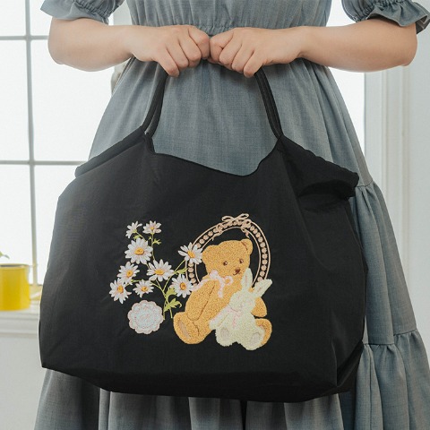 しまむら 青木美沙子 巾着付き ショッピングバック ジャム瓶柄