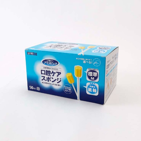 口腔ケアスポンジ（紙軸・Mサイズ・50本）