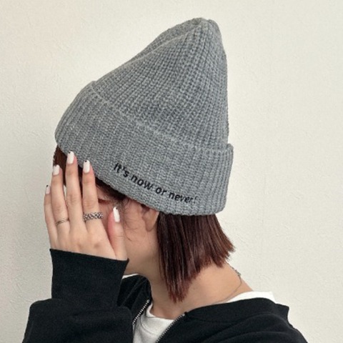 レディース　ニット帽（rumi） グレー 212