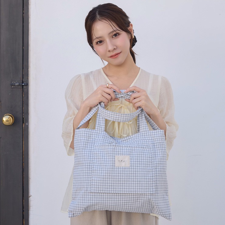 【ゆうこ】ハンドメイドஐ..タブ付きタック入り2wayトートバッグ∂б 2WAYトートバッグ（tal.by yumi.） | しまむら | しまむらパーク