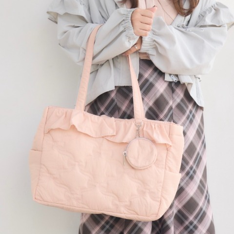 レディース　リボンキルトフリルトート　(melume/MAKI)