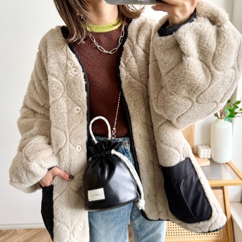 レディース　ショルダーバッグ(mayo)