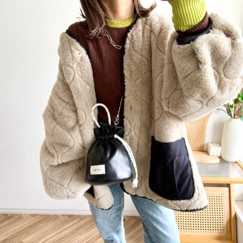 レディース　ショルダーバッグ(mayo)