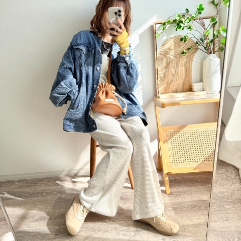 レディース　ショルダーバッグ(mayo)