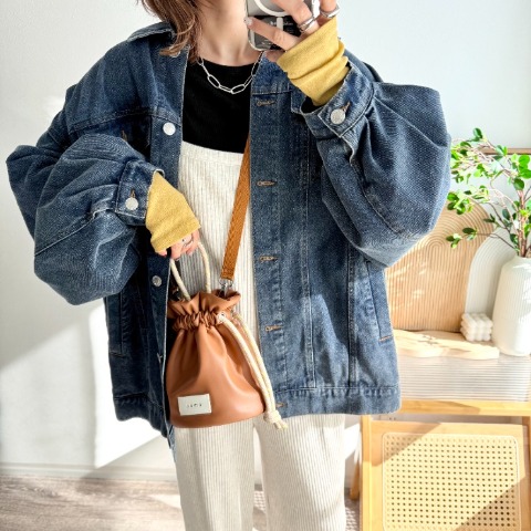 レディース　ショルダーバッグ(mayo)