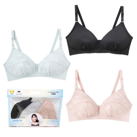 レディース　Hina　福袋　ノンワイヤーブラジャー3点セット