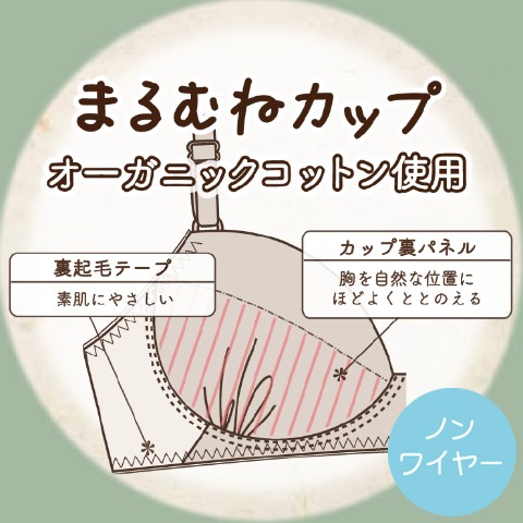 レディース　ノンワイヤーブラジャー（素肌にやさしい ～Organic Cotton～）