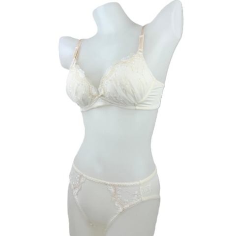 レディース ノンワイヤーブラジャー+ショーツセット（なじんでフィット）