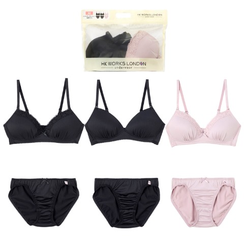 レディース　HK WORKS LONDON　福袋　ブラジャー+ショーツ3組セット