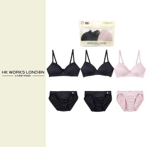 レディース　HK WORKS LONDON　福袋　ブラジャー+ショーツ3組セット