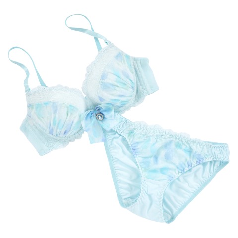 レディース ワイヤーブラジャー＋ショーツセット　リボンクリップ付き（B～Dカップ・推し活ブラ）