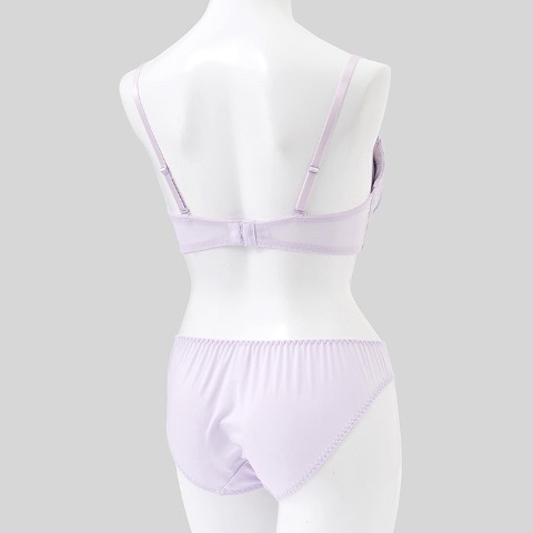 レディース ワイヤーブラジャー＋ショーツセット　リボンクリップ付き（Eカップ・推し活ブラ）