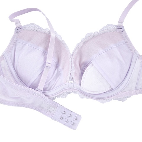 レディース ワイヤーブラジャー＋ショーツセット　リボンクリップ付き（Eカップ・推し活ブラ）