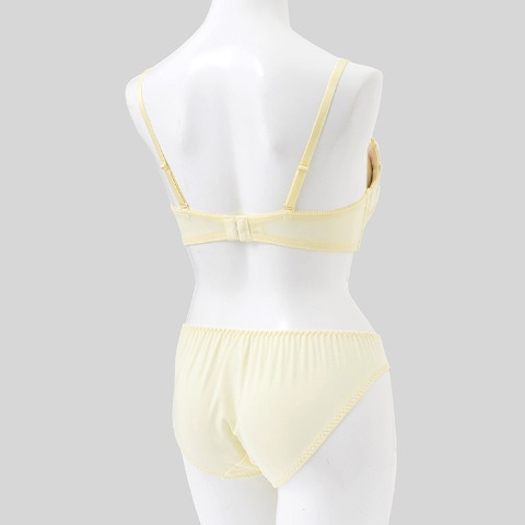 レディース ワイヤーブラジャー＋ショーツセット　リボンクリップ付き（Eカップ・推し活ブラ）