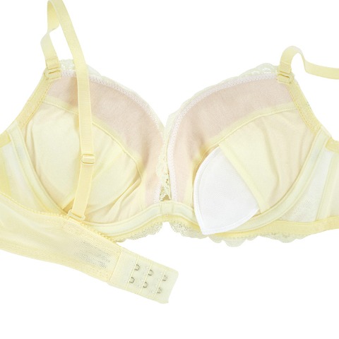 レディース ワイヤーブラジャー＋ショーツセット　リボンクリップ付き（Eカップ・推し活ブラ）