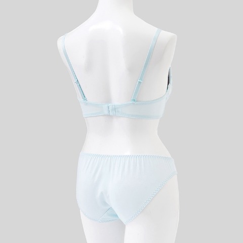 レディース ワイヤーブラジャー＋ショーツセット　リボンクリップ付き（Eカップ・推し活ブラ）