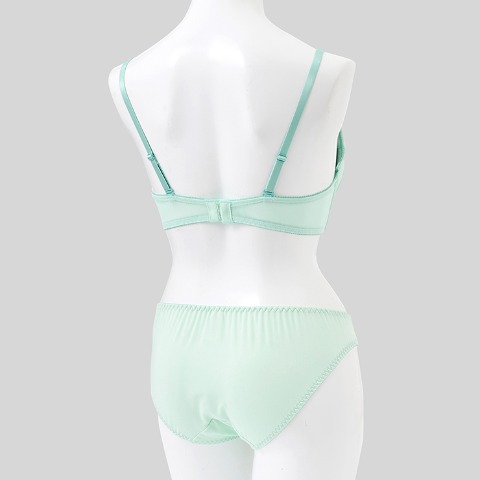 レディース ワイヤーブラジャー＋ショーツセット　リボンクリップ付き（B～Dカップ・推し活ブラ）