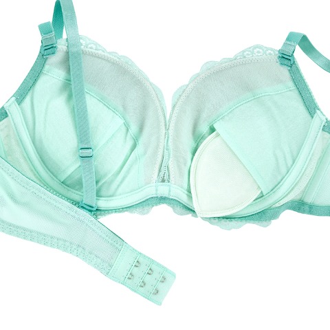 レディース ワイヤーブラジャー＋ショーツセット　リボンクリップ付き（B～Dカップ・推し活ブラ）