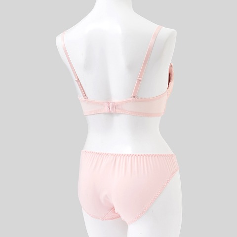 レディース ワイヤーブラジャー＋ショーツセット　リボンクリップ付き（Eカップ・推し活ブラ）
