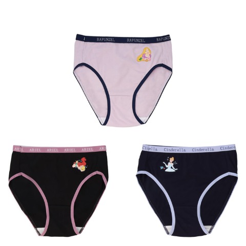 レディース　3枚組ショーツ（3L～4L・ディズニープリンセス）