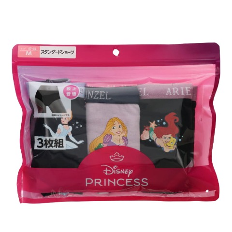 レディース　3枚組ショーツ（3L～4L・ディズニープリンセス）