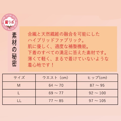 レディース　ショートガードル（綿ラボ）