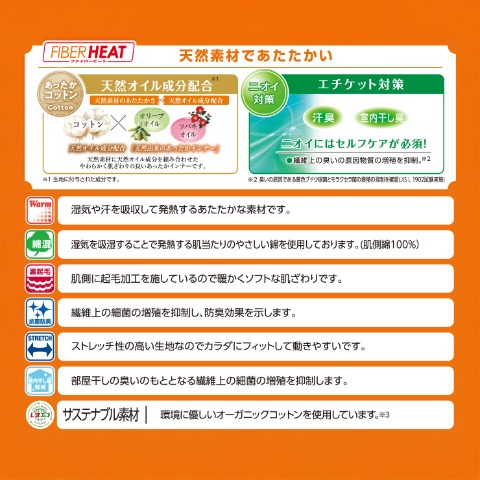 レディース　くるぶし丈ボトム(FIBER HEAT COTTON)
