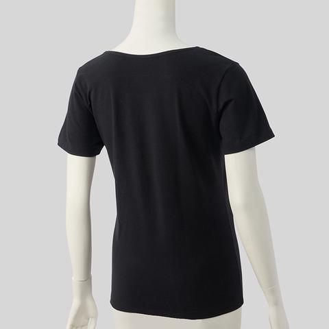 レディース　ラウンドネック3分袖インナー(FIBER HEAT COTTON)