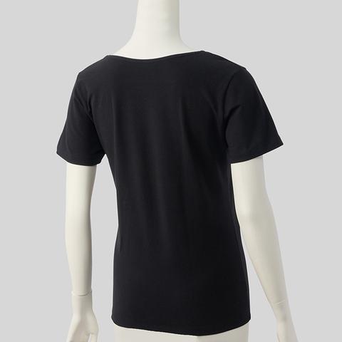 レディース　ラウンドネック3分袖インナー(3L～5L・FIBER HEAT COTTON)