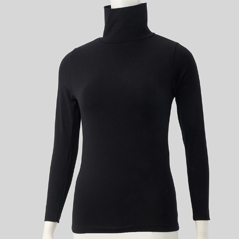 レディース　タートルネック長袖インナー(3L～5L・FIBER HEAT COTTON)