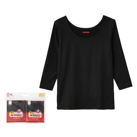 レディース　ホカロン　ハッピーバッグ　ラウンドネック長袖インナー　4枚組