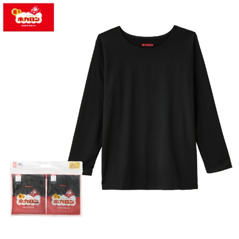 レディース　ホカロン　ハッピーバッグ　クルーネック長袖インナー　4枚組