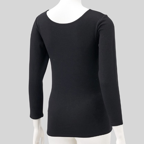 レディース　ラウンドネック8分袖インナー（FIBER HEAT SUPER PREMIUM）