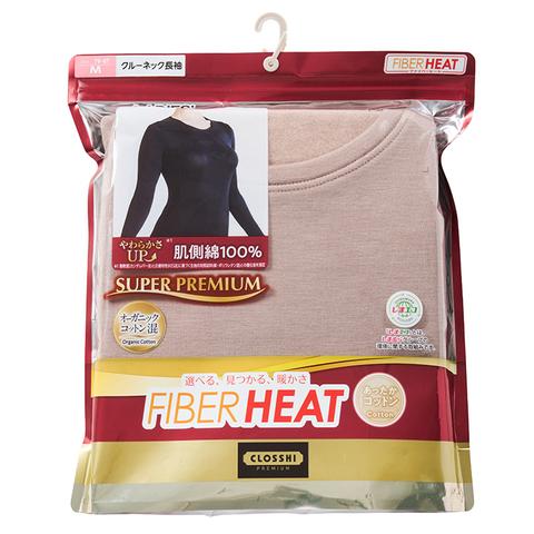 レディース　クルーネック長袖インナー（FIBER HEAT SUPER PREMIUM）