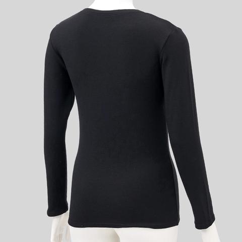 レディース　クルーネック長袖インナー（3L～5L・FIBER HEAT SUPER PREMIUM）