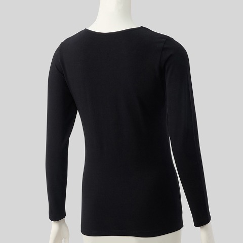 レディース　クルーネック長袖インナー(7L～8L・FIBER HEAT COTTON)