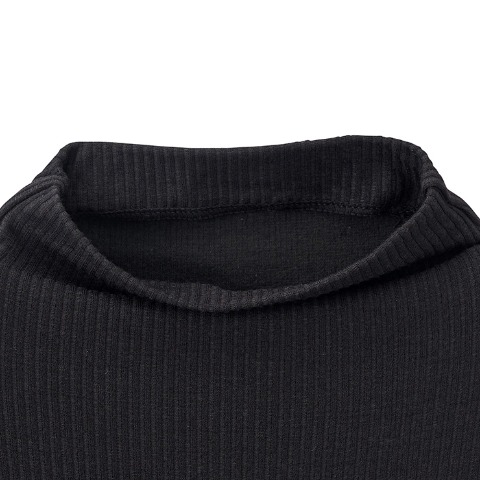 レディース ボトルネック長袖リブ（FIBER HEAT あったかコットン）