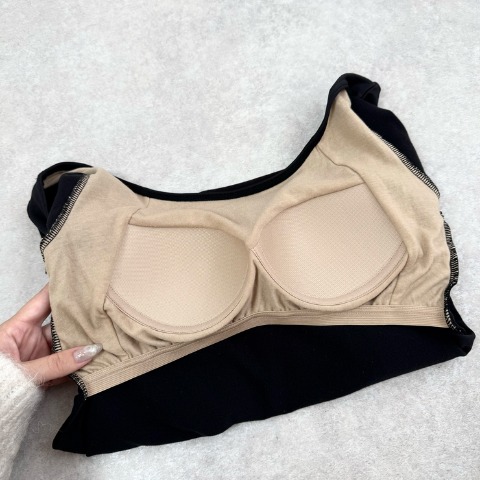 レディース　カップ付オフショル裏起毛長袖インナー（koko)
