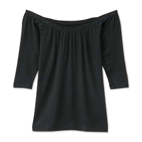 レディース オフショルダーネック8分袖インナー（眞白ありす・FIBER HEAT）