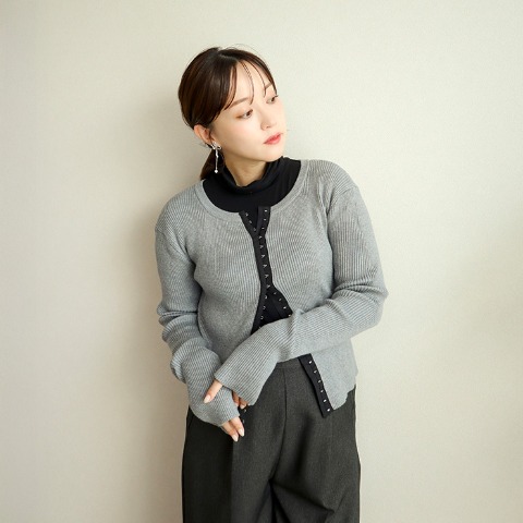 レディース タートルネック長袖 無地（terawear emu×FIBER HEAT）