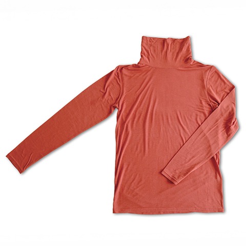 レディース タートルネック長袖 無地（terawear emu×FIBER HEAT）