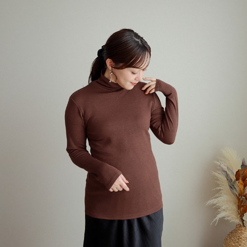 レディース タートルネック長袖（terawear emu×FIBER HEAT）