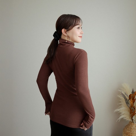 レディース タートルネック長袖（terawear emu×FIBER HEAT）