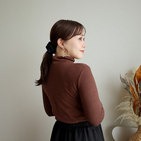 レディース タートルネック長袖（terawear emu×FIBER HEAT）