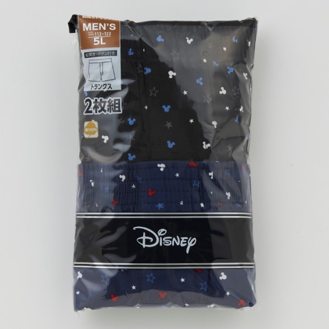 メンズ　2枚組トランクス（3L～5L・Disney）