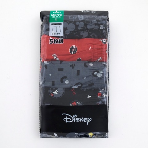 メンズ　5枚組トランクス（ミッキーマウス）