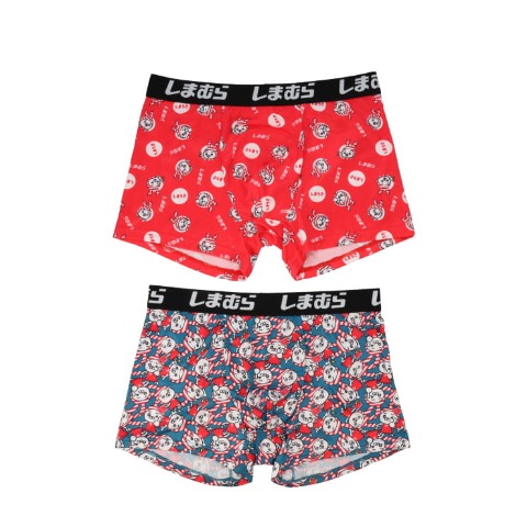 メンズ　2枚組ボクサーブリーフ（しまうさ）
