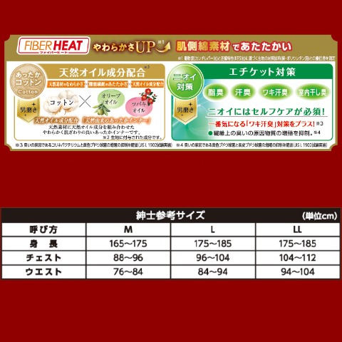 メンズ　タイツ（FIBER HEAT SUPER PREMIUM あったかコットン）